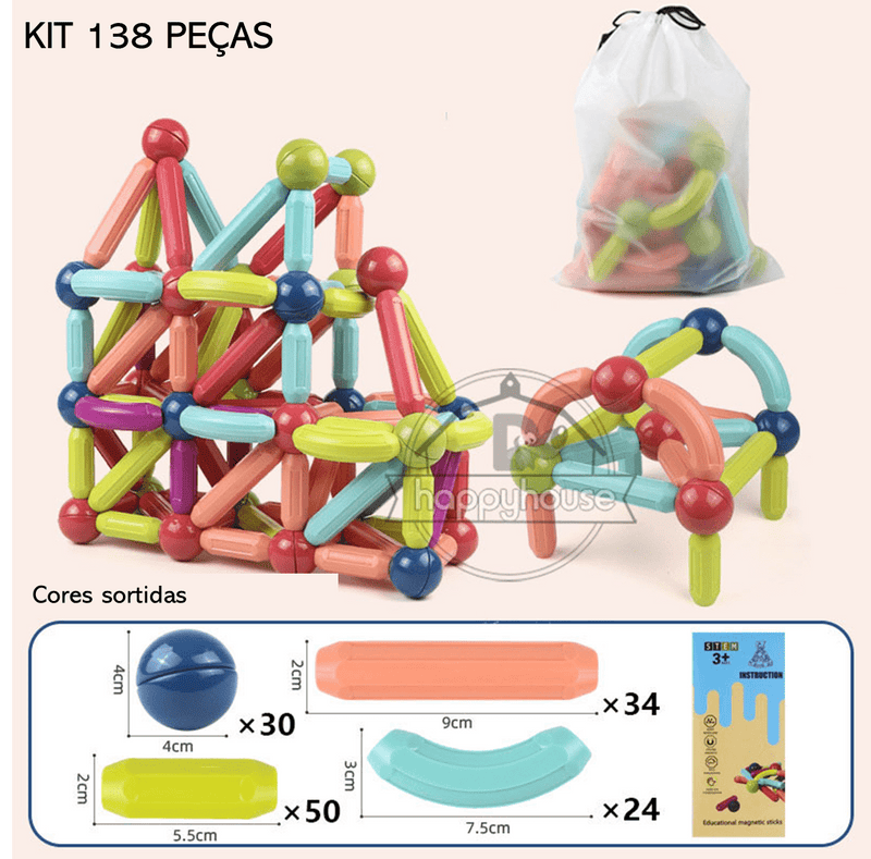 Bastões de brinquedo magnéticos